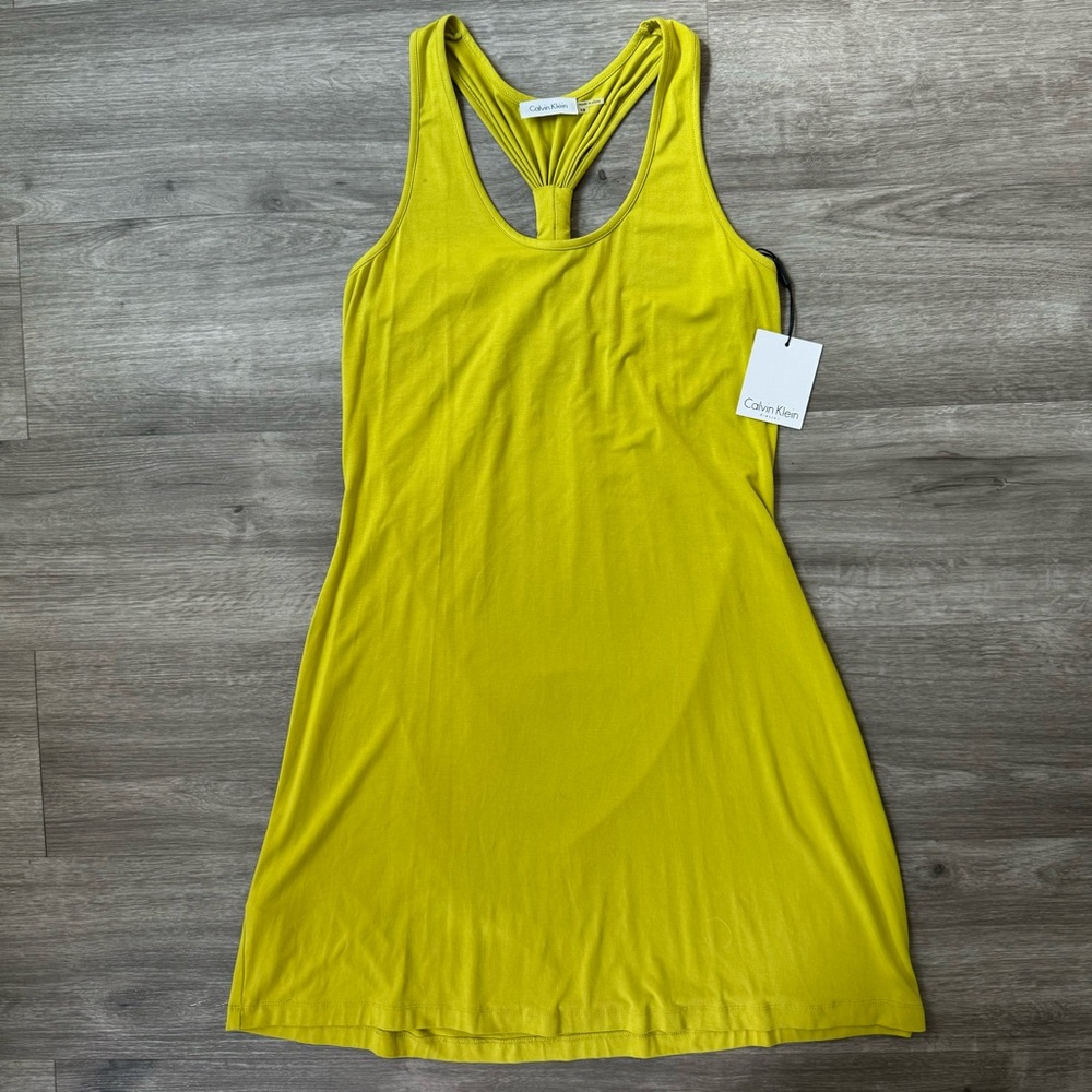 New Calvin Klein Lime Green Racerback Sleeveless Dress 10